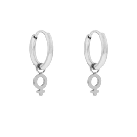 Earrings small with pendant female sign / Essentialistics